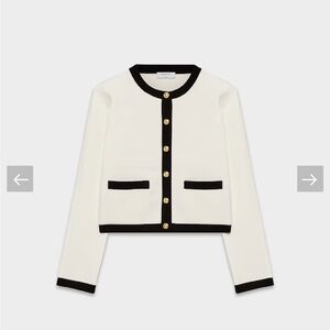 Babaton Aritzia Black and White cardigan